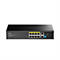 Cudy GS1010PE Netzwerk-Switch, 8 PoE+-Ports, 2 Gigabit-Uplinks, schwarz, Vorderseite vor weißem Hintergrund.