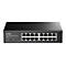 Schwarzer Cudy 16-Port Gigabit Ethernet Switch GS1016 mit Anschlüssen auf der Vorderseite.