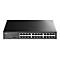 Schwarzer 24-Port Gigabit Ethernet Switch von Cudy Modell GS1024 vor weißem Hintergrund.