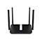 Schwarzer Cudy WLAN-Router mit vier externen Antennen und leuchtender Statusanzeige auf weißem Hintergrund.