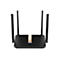 Schwarzer Cudy WLAN-Router mit vier Antennen und einem mittigen, goldfarbenen Akzentstreifen vor weißem Hintergrund.