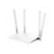 Weißer Cudy WLAN-Router mit vier Antennen vor weißem Hintergrund.