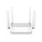 Weißer Router mit vier Antennen, darunter der Schriftzug cudy.