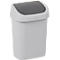 Curver Abfallbehälter Mistral, Swingdeckel, 100% recycelter Kunststoff, B 250 x T 179 x H 357 mm, 10 Liter, grau/anthrazit