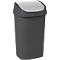 Curver Abfallbehälter Mistral, Swingdeckel, 100% Recycling-Kunststoff, B 400 x T 300 x H 690 mm, 50 Liter, anthrazit/grau