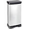 Curver Decobin pedaalemmer, 80 % gerecycled kunststof, metaallook, B 390 x D 290 x H 722 mm, 50 liter, zilver/zwart