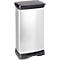 Curver Poubelle à pédale Decobin Duo, 2 x 23 litres, 70 % plastique recyclé, aspect métal, L 390 x P 290 x H 720 mm, argenté/noir