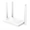 Weißer D-Link WLAN-Router mit vier externen Antennen auf weißem Hintergrund.