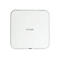 Quadratischer, weißer D-Link Access Point mit abgerundeten Ecken und mittigem Logo vor weißem Hintergrund.