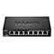 Schwarzer D-Link Fast Ethernet Switch DES-108. Acht Anschlüsse, Beschriftung: Fast Ethernet Switch 10M, 100M, Link, Act. D-Link Logo.