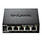 Schwarzer D-Link Gigabit Switch DGS-105 mit 5 Ports und Beschriftungen: Gigabit Switch, Lk, Act.