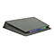 Grauer D-Link Router. Auf der Oberseite sind die Buchstaben 'D-Link' zu sehen, darunter blaue und grüne LED-Leuchten.