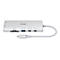 Weißer D-Link USB-C-Hub mit verschiedenen Anschlüssen, inklusive USB 3.0, SD/TF, USB-A und USB-C, mit angeschlossenem USB-C-Kabel.