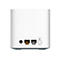 Rückseite eines weißen Routers mit Anschlüssen für Internet, Ethernet, Strom und Reset-Taste.