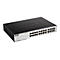 Ein schwarzer D-Link Gigabit Switch mit zahlreichen Ethernet-Anschlüssen.
