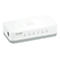 Un commutateur Ethernet D-Link GO-SW-5E blanc. Le haut porte le logo D-Link et 5 voyants lumineux.