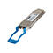 Ein silbernes D-Link-Modul mit blauem Hebel. Aufschrift: D-Link, DEM-Q28100-LR4, 100GBASE-LR4 SM/3.3V.
