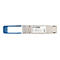 Ein graues D-Link-Modul mit blauem Hebel und weißen Aufschriften. Aufschrift: DEM-Q2810Q-LR4.