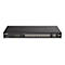 Un commutateur réseau D-Link noir avec de nombreux ports. D-Link est en haut. DGS-1100-26MPV2 est en bas.