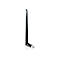 Schwarzer D-Link USB-WLAN-Adapter mit Antenne, Detailaufnahme auf weißem Hintergrund.