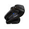Scanner de code-barres noir dans une station de recharge sur fond blanc.