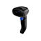 Schwarzer Barcode-Scanner mit blauem Knopf. Auf der Oberseite steht Datalogic QuickScan.