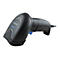Schwarzer Barcode-Scanner mit "DATALOGIC QuickScan" Aufdruck. Ein blaues Element und ein Kabel sind zu sehen.