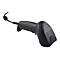 Schwarzer Datalogic QuickScan Handscanner mit Kabel vor weißem Hintergrund.
