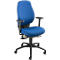 Dauphin bureaustoel SHAPE 28485, synchroonmechanisme, met armleuningen, hoge rugleuning, bekkensteun, blauw