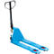 Blue pallet jack against a white background.