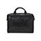 Schwarze Aktentasche mit Henkeln und Reißverschluss.