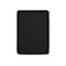 Schwarzes Tablet-Case, rechteckig mit abgerundeten Ecken. Auf der rechten Seite eine Lasche.