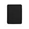 Schwarze Tablet-Hülle mit Klappdeckel und einer Aussparung für einen Stift.
