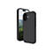 Ein schwarzes iPhone-Case neben einem iPhone. Der Bildschirm zeigt eine Landschaft. Das Case hat ein MagSafe-Design.