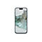 Ein Smartphone mit hellblauem Gehäuse zeigt einen Eislandschaft Hintergrund, vor weißem Hintergrund.