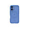 Blaues Handycase für das iPhone. Auf der Rückseite ist das Apple-Logo und die Kamera ausgespart.