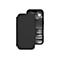 Schwarzes iPhone-Etui, das ein iPhone in Schwarz-Weiß-Ansicht zeigt, mit Wellen und einem Mond.