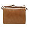 Hellbraune Ledertasche mit Schultergurt, rechteckiger Form, Label "dbramante1928".