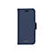 Dunkelblaues Handy-Case im Querformat, mit Magnetverschluss und dem Schriftzug MODE.