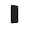 Ein schwarzes iPhone-Case vor weißem Hintergrund. Die Rückseite mit drei Kameralinsen und einem Blitz.