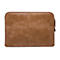 Hellbraune Laptoptasche aus Leder, mit Reißverschluss und minimalistischem Design.