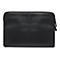 Schwarze Leder-Laptoptasche mit Reißverschluss und Griff.