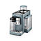 Hellblaue Kaffeemaschine, vorne die Marke DeLonghi, links Wassertank, rechts Wassertank.