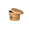 Becher mit Deckel aus braunem Papier. Aufschrift: 100% Fair, biobasiert, kompostierbar und www.care4earth.