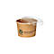 Braune Pappschale mit Deckel, Logo und Text: biobased, kompostierbar, WWW.CARE4EARTH.