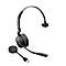 Black headset with microphone and USB-C connector. It rests on a white background.