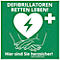 Defibrillator AED-Standortaufkleber, Größe M, B 200 x T 200 mm