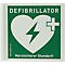 Defibrillator AED-Winkelschild, B 200 x H 200 mm, fluoreszierend