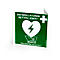 Defibrillator Standort-Winkelschild, B 450 x H 200 mm, fluoreszierend