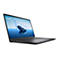 Dunkelgrauer Laptop mit offenem Display auf weißem Hintergrund. Auf dem Bildschirm eine Landschaft mit blauen Säulen und dem Schriftzug Dell Technologies.
